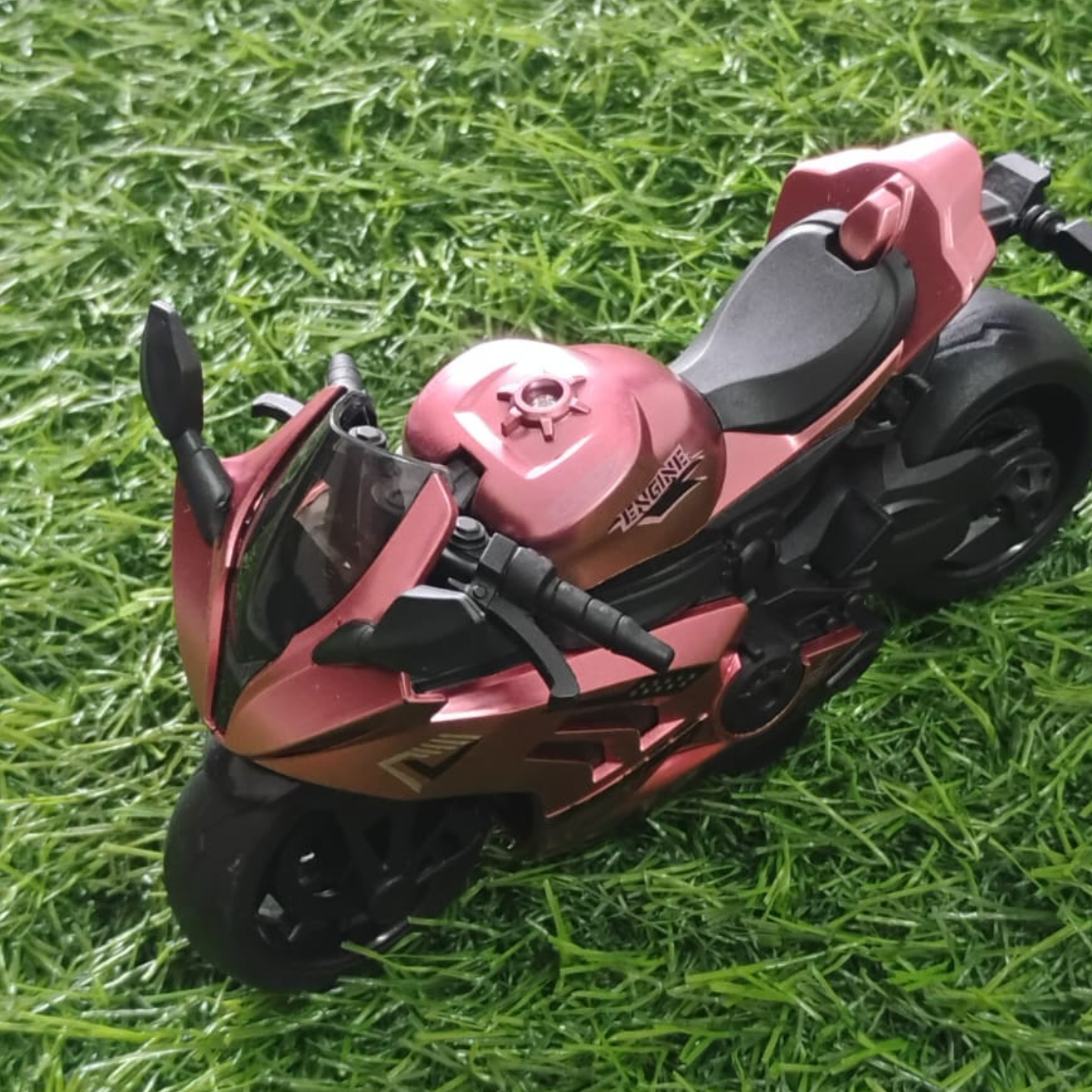 Kurnool Store Ace ShimmerStrike Unbreakable Turbo Bike Friction-Powered Super Moto Toy for Kids (Pack of 1) - Image 2