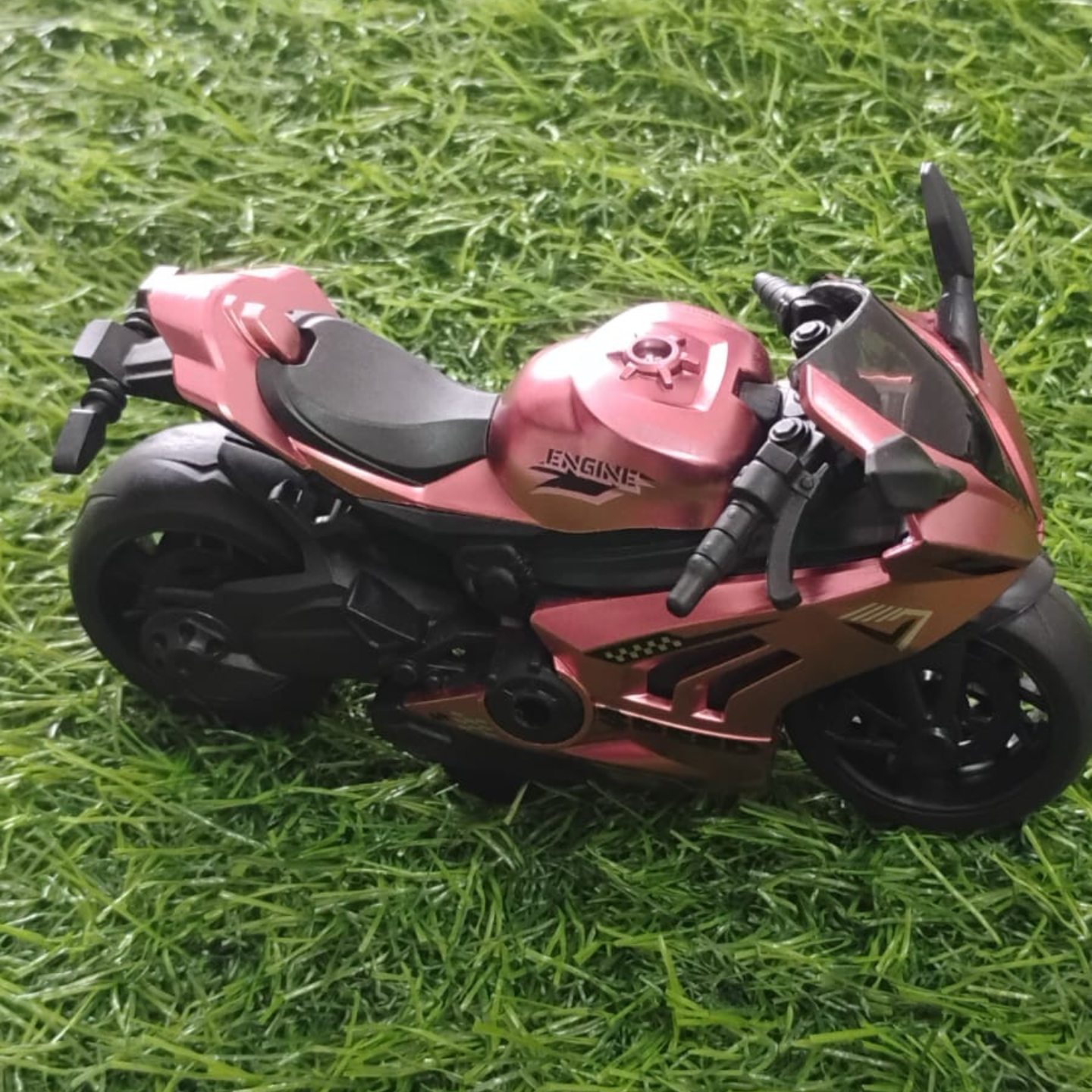 Kurnool Store Ace ShimmerStrike Unbreakable Turbo Bike Friction-Powered Super Moto Toy for Kids (Pack of 1)